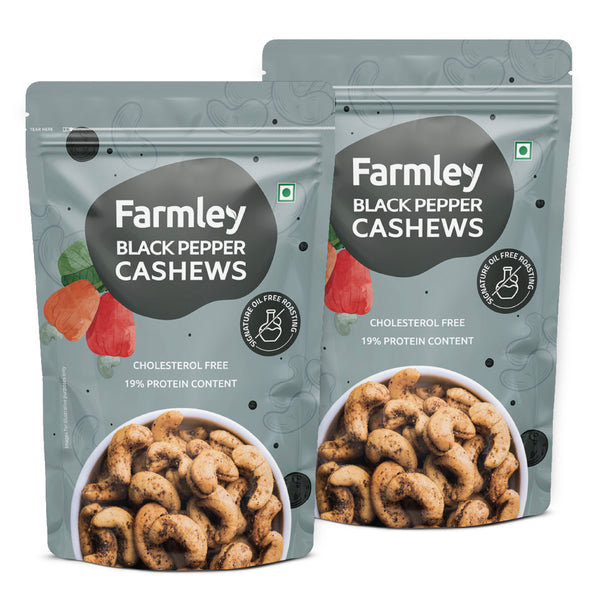 Roasted Black Pepper Cashews - Pack of 2 ( 200 g each)