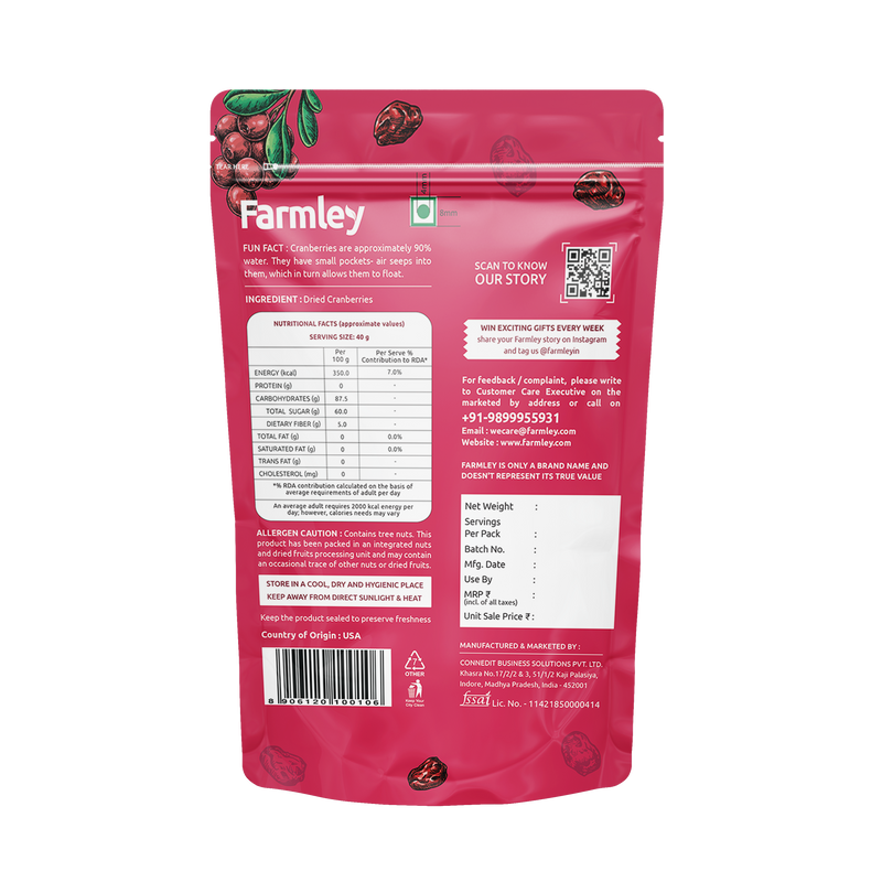 Premium Whole Cranberry (Dried) 200 g