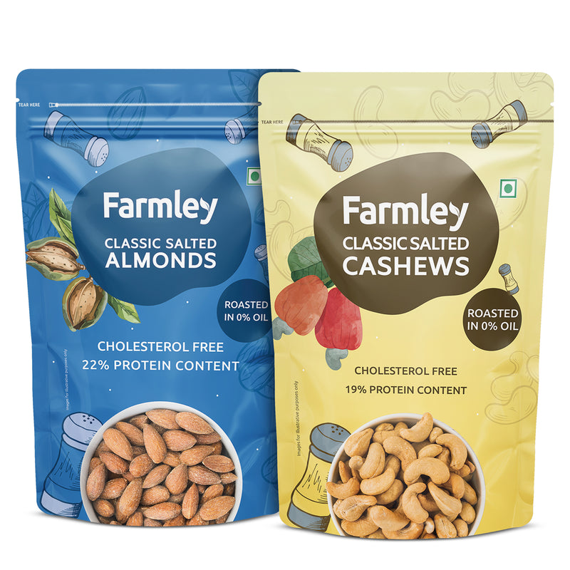 Roasted & Salted Cashews 200 g & Roasted Almonds 200 g